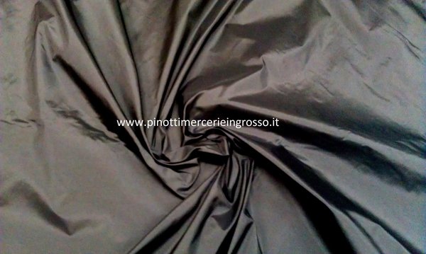 Tessuto Taffeta Seta Pura 100% Nero-Made Italy /Rotolo Da Mt 30 X Mt 1,40
